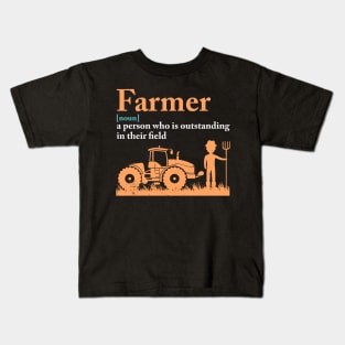 FARMER Fashion Stylish Tees Reflecting the Agriculture Lifestyle Trend Kids T-Shirt